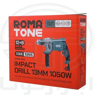 دریل 13 میلیمتر چکشی نیم تنه فلزی 1050 وات روماتون مدل 3265